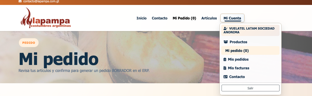 El cliente tiene acceso a ver sus pedidos realizados y facturas.