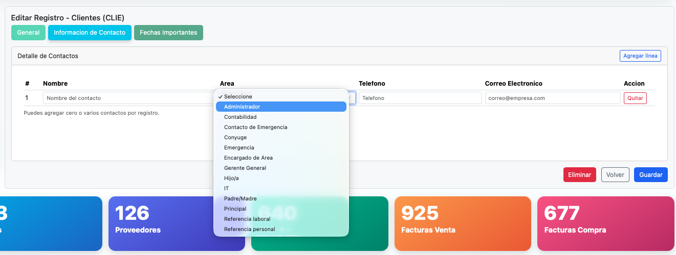 Informacion de Contatco