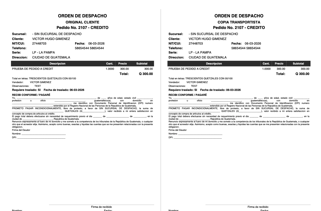 Impresion en PDF del envio en duplex